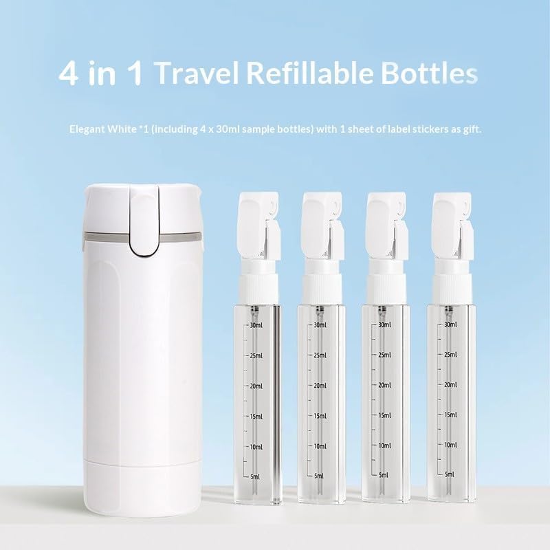 Ahlan 4 in 1 Travel Dispenser Bottle, 4 Pack 30ML Squeeze Bottles, Refillable Travel Toiletry Containers Portable Containers for Shampoo Lotion Conditioner Cream Portable Leak-Proof (Green) - Image 4