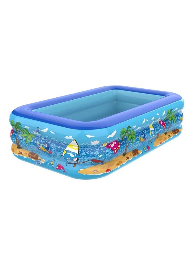 150X105X50CM Swimming Pool For Kids  Inflatable Elastic Base,Inflatable Kiddie Pool Fun Outdoor Water Toys for Girls Boys - Image 1