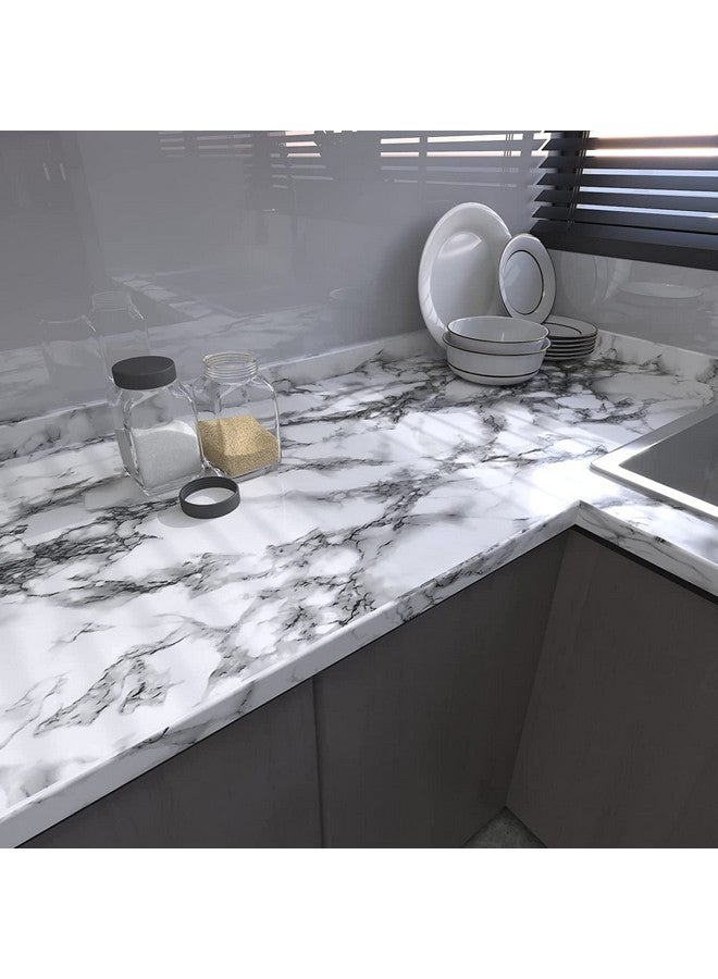 VOLEAAR Marble Contact Paper 23.7 X 78.7 Inches Peel And Stick Wallpaper Vinyl Film Self Adhesive Removable Waterproof Wall Paper For Countertop Cabinet Backsplash Shelf Liner - Image 4