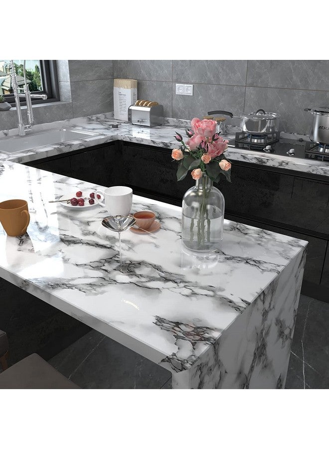 VOLEAAR Marble Contact Paper 23.7 X 78.7 Inches Peel And Stick Wallpaper Vinyl Film Self Adhesive Removable Waterproof Wall Paper For Countertop Cabinet Backsplash Shelf Liner - Image 2