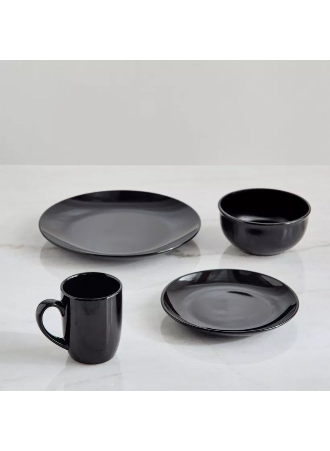 16-Piece Stoneware Glossy Dinner Set - Serves 4 - Image 2