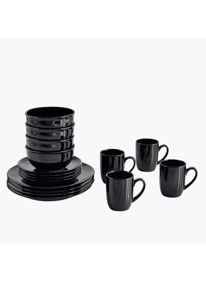16-Piece Stoneware Glossy Dinner Set - Serves 4 - Image 5
