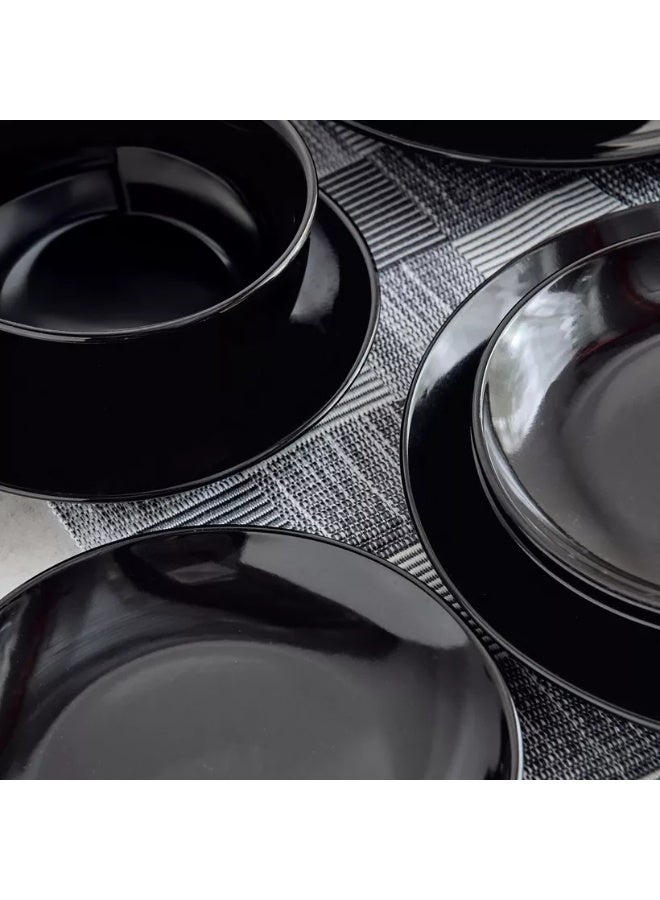 16-Piece Stoneware Glossy Dinner Set - Serves 4 - Image 4