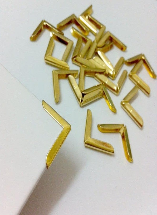 Nimida® Metal Corner Protector Small Size Pack of 50 Nos | 15 mm x 15 mm x 3 mm x 3 mm | Golden Yellow | for Purse, Bags, Albums, Diary - Image 2