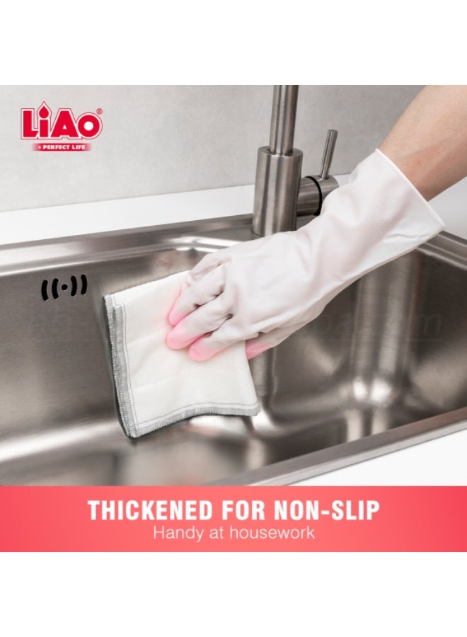 Liao قفازات منزلية LIAO H130074 عبوة من 36 - 30 سم × 10 سم متعددة الألوان، قفازات تنظيف مطاطية متينة لغسل الصحون، الحمام، المطبخ، والتنظيف المنزلي العام - Image 3