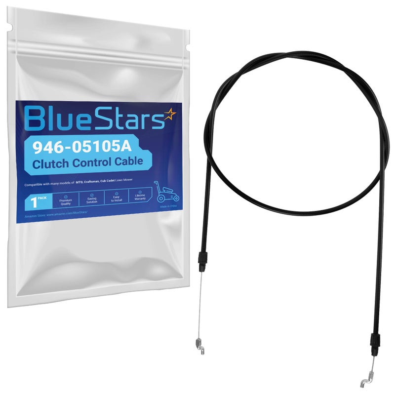 BlueStars 946-05105A Clutch Control Cable - Compatible with Cub Cadet MTD Craftsman SC300HW SC500Z SC500HW 377300 37591 Lawn Mower - Replaces 746-05105 746-05105A 946-05105 - 69" Total Length - Image 1