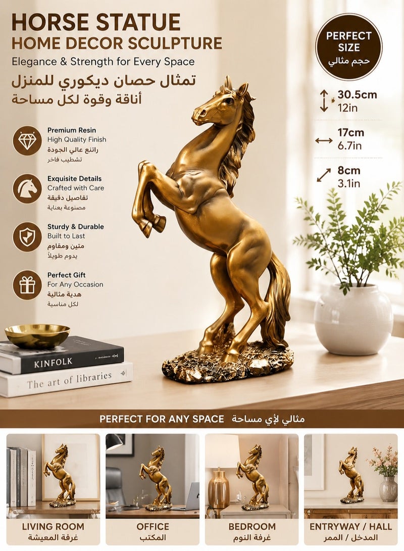 Bukela Home Decor Sculpture Statue Modern Home Decor Accents Horse Figurine Resin Statue Art Gifts For Home Bedroom Livingroom Office - Image 1