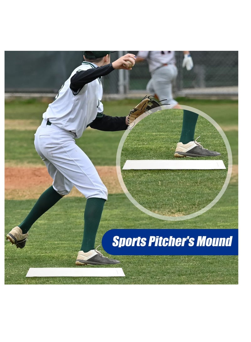 واي آند دي Baseball Pitching Mound Rubber, 2PCS Rubber Thin Plate Mat, Portable Bases Mat for Softball Pitcher Practice Drills Training (16 X 4 Inch)  - Image 2
