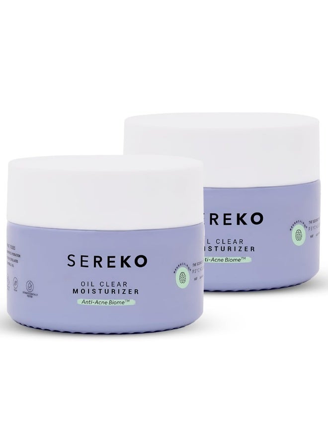 Sereko Oil Clear Face Moisturizer with NMF for Oily & Acne-Prone Skin | Controls Oil, Dehydrated Skin, Soothes Redness & Improves Texture | Lightweight, Non-Greasy Formula | Acne Cream 100ml (Pack of 2) - Image 1