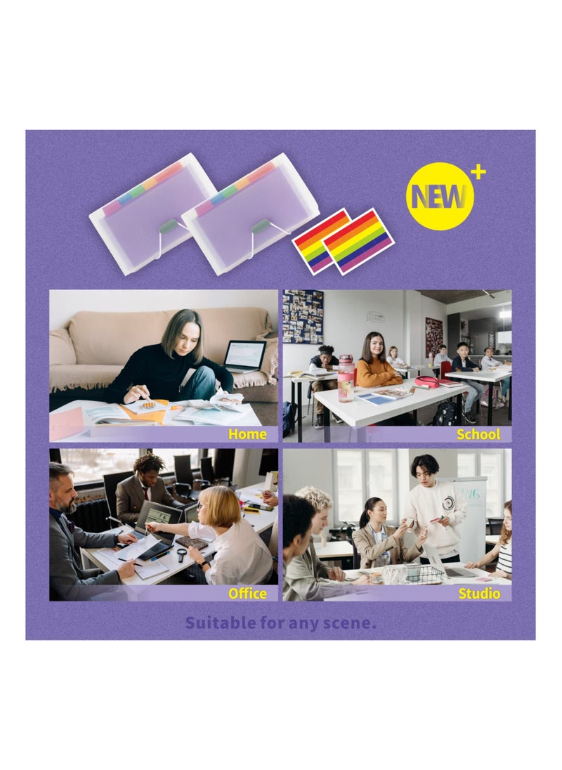 Generic - Small Accordion File Organizer - 2 Pack 13 Pockets A6 Mini Expanding File Folders, Portable Hand-Held Accordion File Folder 100% Waterproof Plastic Receipt Organizer for Cards, Coupon, Receipt, Ticket - Image 1