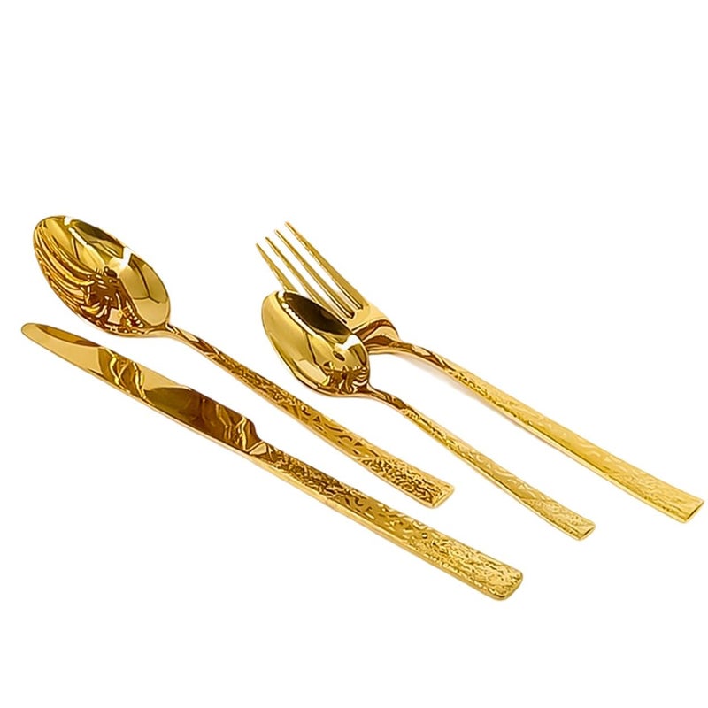 24 Piece Cutlery Set with Stand (6 Knives + 6 Forks + 6 Tbsp + 6 Small Spoons Serves 6 People), Dishwasher Safe (Shape 1) - Image 4