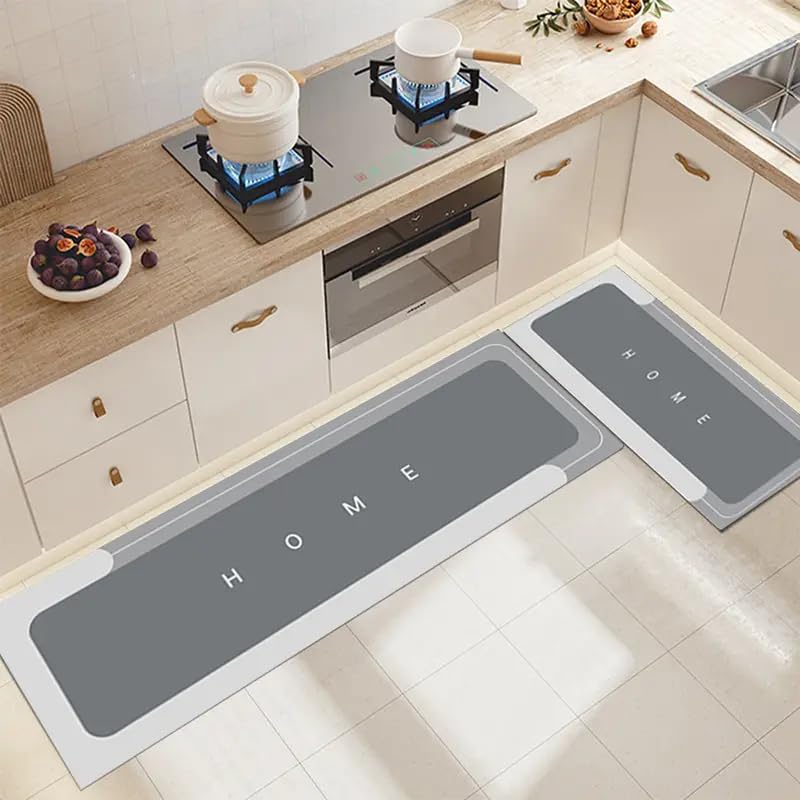 Deoxys Kitchen Floor Mats 2 PCS Kitchen Mat Set Water Absorbent and Quick Drying Kitchen Rugs NonSlip Kitchen Carpets Super Absorbent Floor Mat for Home Kitchen - Image 3