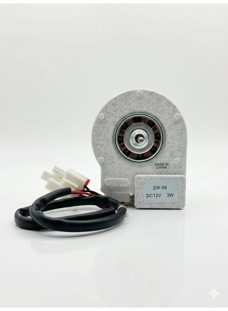 XPERT ZW-58 Fan Motor DC 12V 3W Copper Wire Refrigerator Freezer Cooling Fan Motor Replacement for Evaporator & Condenser Systems - Image 1