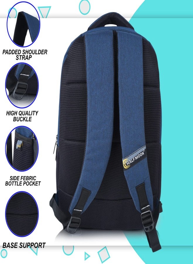 Half Moon Vision Water Resistant 15.6 inch 2 Compartment Laptop Bag for Men/Women | Office Bag with Padded Laptop Compartment (Navy and Black) - Image 5