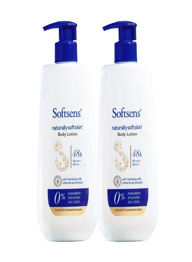 Softsens Natural Soft Skin Body Lotion 400ml each (Pack of 2) | Intense Moisturizer with Natural Milk Creme, Oatmeal Exrracts & Niacinamide for Adults | Dermatologically Tested | Paraben-Free & Non-Greasy | Suitable for All Skin Types - Image 1