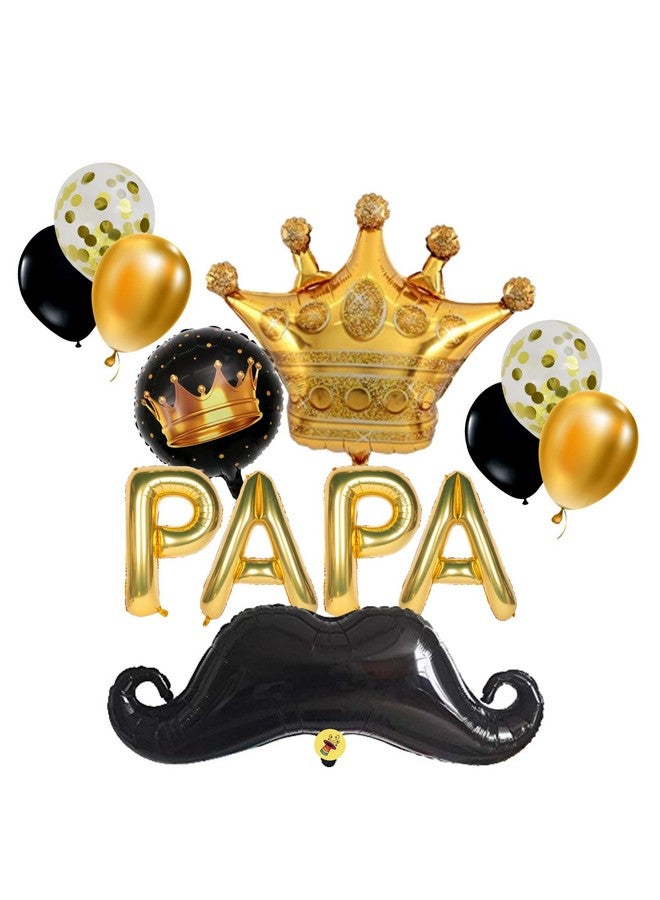 Atpata Funky Papa Crown Theme Foil Balloon Combo for Dad's Celebration - Unique Father's Day/Birthday Decor Set - Image 1
