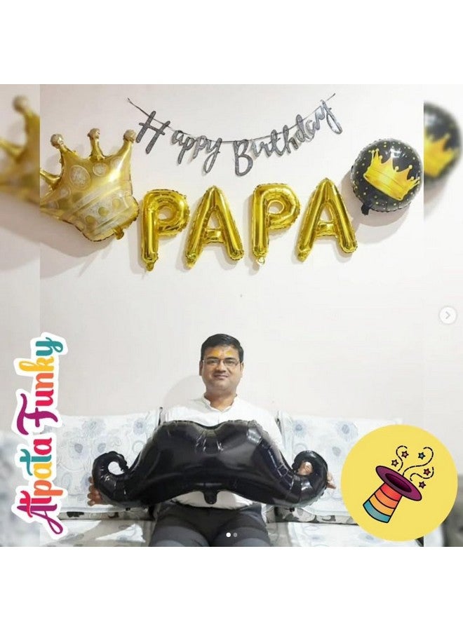 Atpata Funky Papa Crown Theme Foil Balloon Combo for Dad's Celebration - Unique Father's Day/Birthday Decor Set - Image 2
