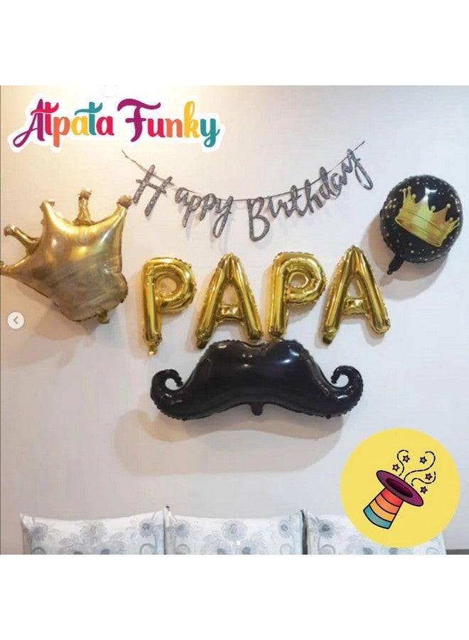 Atpata Funky Papa Crown Theme Foil Balloon Combo for Dad's Celebration - Unique Father's Day/Birthday Decor Set - Image 4