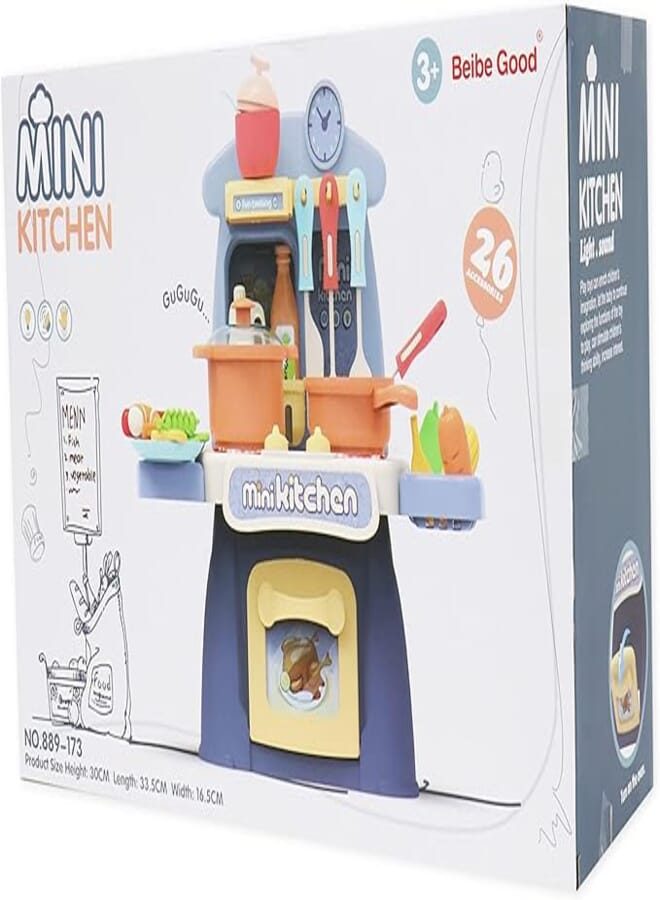 Mini Kitchen With Light and Sound 26 Pcs 30 * 33.5 * 16.5 cm