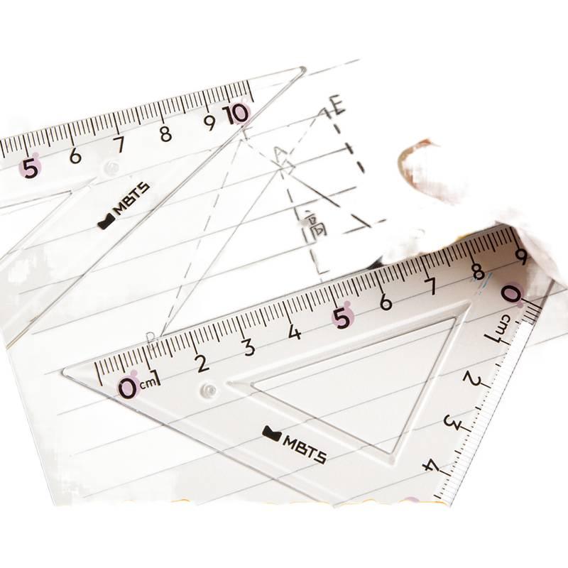 4 Piece Geometry Ruler Set with Protractor and Triangle Ruler for School Math Drawing and Measuring - Image 4
