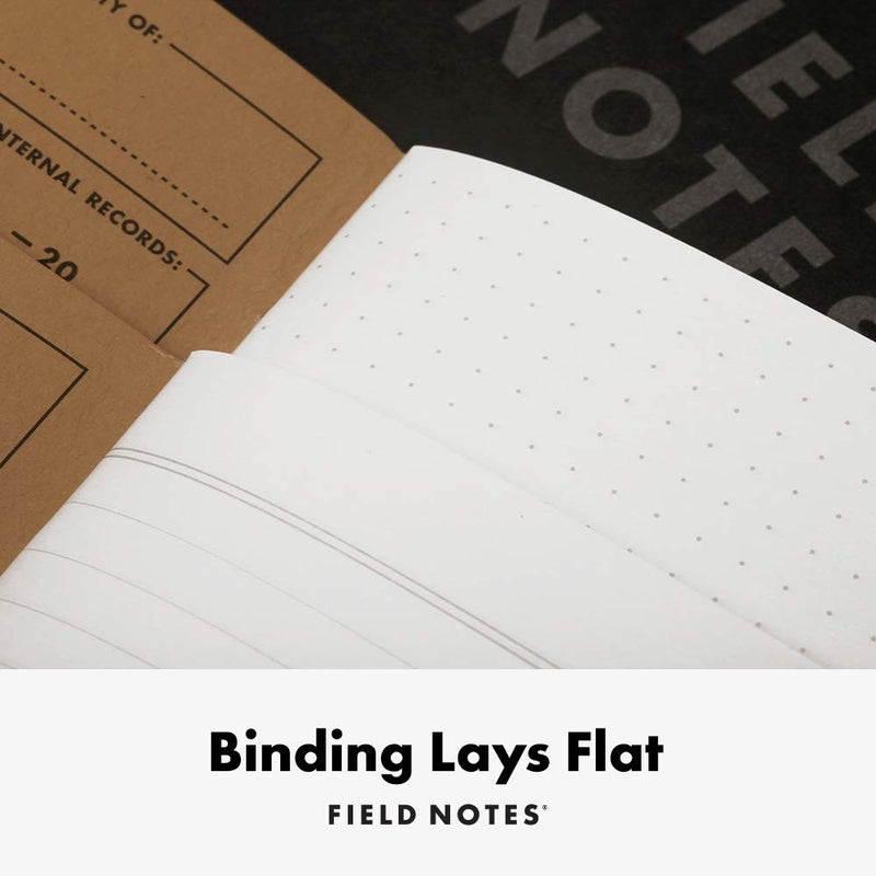 Field Notes 3-Pack Pitch Black Memo Books (3.5" X 5.5"), Dot-Graph, 48 Pages | Thin Pocket Sized EDC Notebook With 90 GSM Paper & Paperback Cover | Work Notebooks For Note Taking | Made in the USA - Image 3