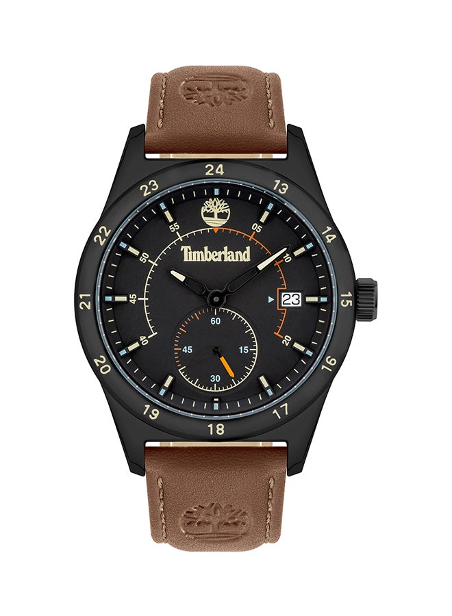 Timberland Men BOYNTONT Round Shape Leather Band Analog Wrist Watch 45 mm - Brown - T TBL15948JYB-02 - Image 1