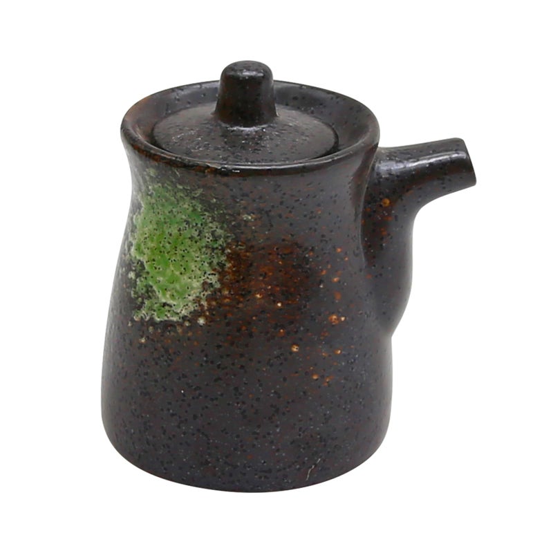 MDEOOSKY Ceramic Seasoning Bottle, Japanese Style Earthenware Ceramic Oil Dispenser, Olive Oil Dispenser, Sushi Sauce Container, for Kitchen Cooking, 6.76 fl oz (Green Snowflake) - Image 1