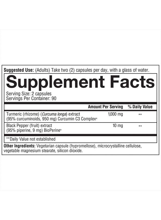 youtheory Turmeric Extra Strength Formula Capsules 1,000 mg per Daily, 180 Count (Pack of 3) vi&ckA - Image 2