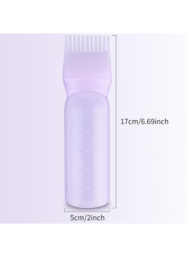 Root Comb Applicator Bottles for Hair Dye, 6 Oz with Graduated Scale, Purple - Set of 2 - Image 4