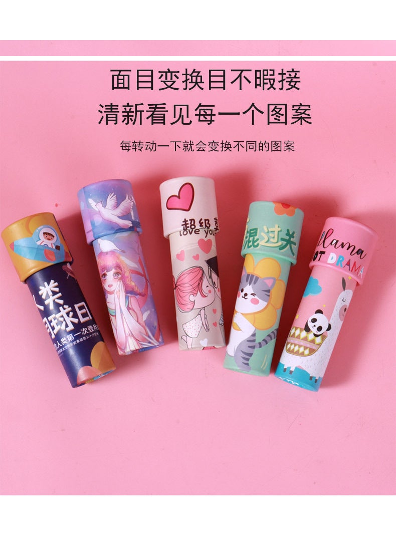 New Cartoon Large Rotating Kaleidoscope Magic Magic Variables Inner View Flower Tube Childrens Kindergarten Toy Large short kaleidoscope