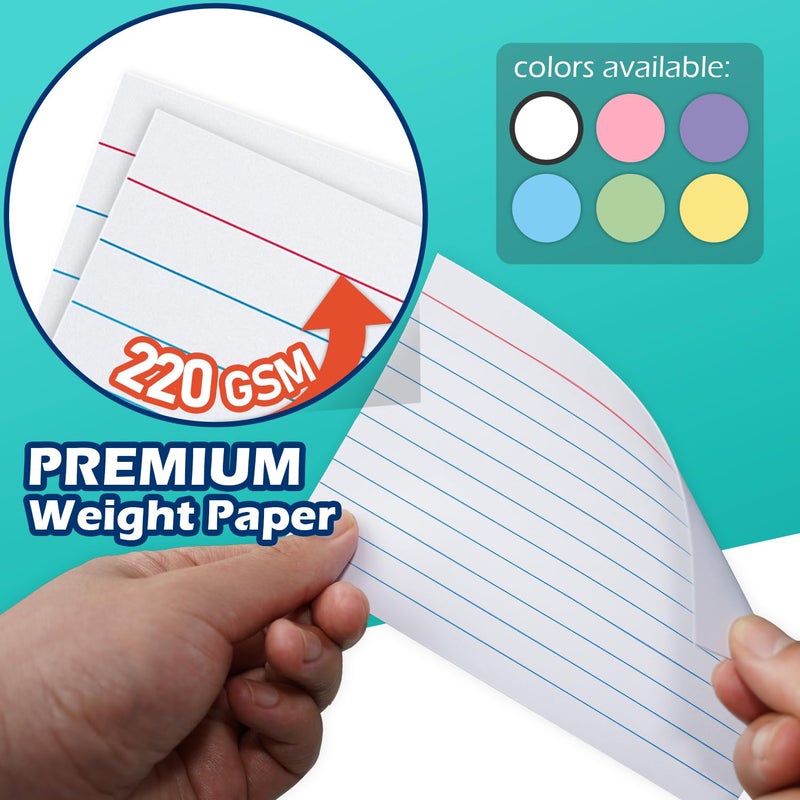 Olivo Index Cards 4x6 Lined Ruled Flash Note Cards 4" x 6", White, 100 Count, 220 GSM Heavy Weight - Image 3