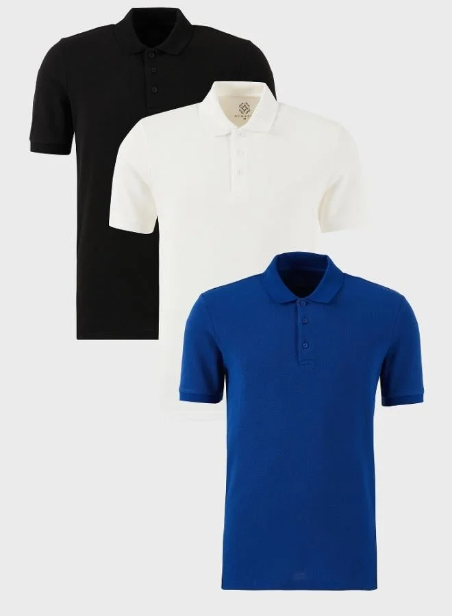 بوراتي تيشيرت رجالي قطن بولو بياقة بأزرار  قطع