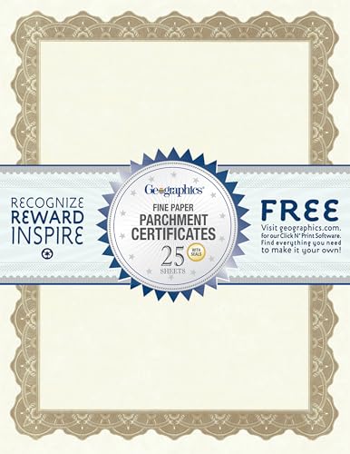 Geographics Optima Gold Blank Award Certificate Paper with Gold Foil Seals, 8.5 x 11", Seal 1.75" (Pack of 25) - Image 3