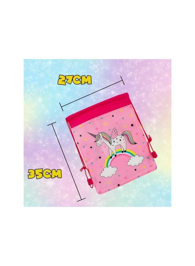 S-TOP 20 Pack Unicorn Theme Drawstring Backpacks 10 inch Goodie Storage Bags for Birthday Party Favor Gift Pouches, School Supplies, Travel, Sports Girls & Boys - Image 2