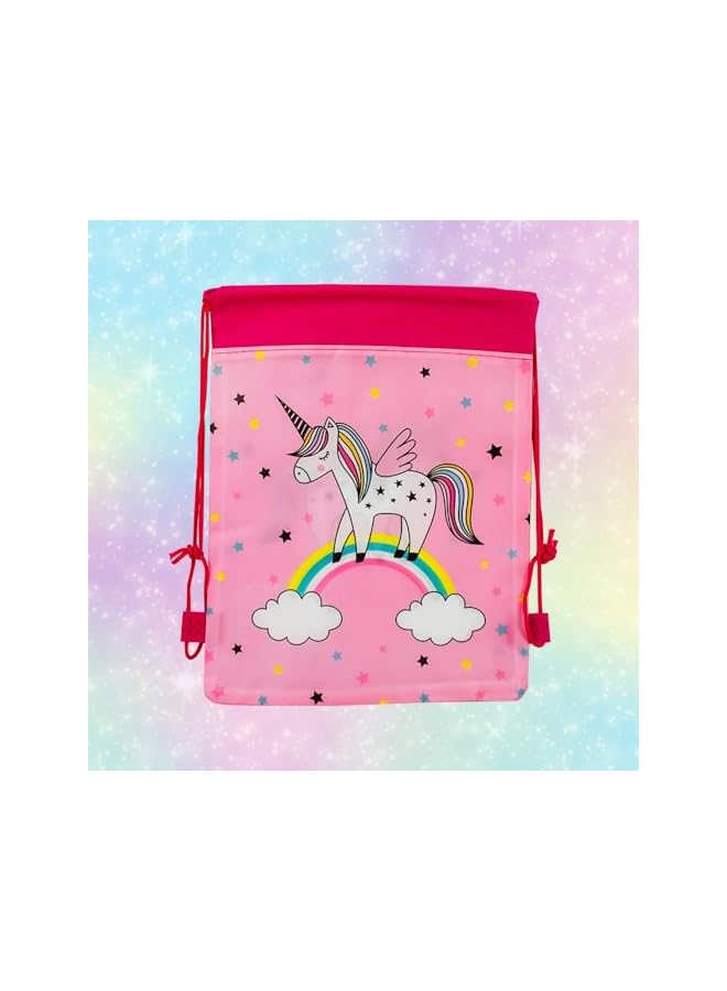S-TOP 20 Pack Unicorn Theme Drawstring Backpacks 10 inch Goodie Storage Bags for Birthday Party Favor Gift Pouches, School Supplies, Travel, Sports Girls & Boys - Image 3