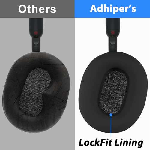 Adhiper 3Sets Siliocne Sweat Case Cover for Sony WH-1000XM5 Headphones, Embody XM5 Earpad Cover/Ear Covers/Headband Cover Protector, Washable Sweatproof Soft Headphones Case Accessories（Black） - Image 3