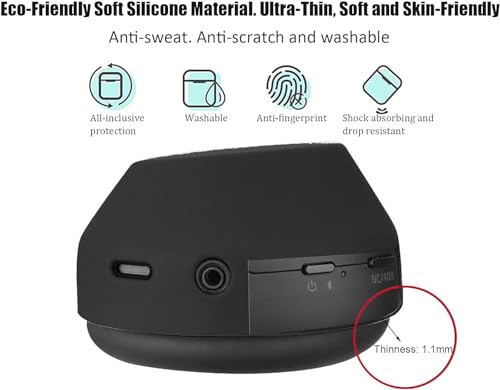 Adhiper 3Sets Siliocne Sweat Case Cover for Sony WH-1000XM5 Headphones, Embody XM5 Earpad Cover/Ear Covers/Headband Cover Protector, Washable Sweatproof Soft Headphones Case Accessories（Black） - Image 4