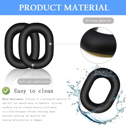 Adhiper 3Sets Siliocne Sweat Case Cover for Sony WH-1000XM5 Headphones, Embody XM5 Earpad Cover/Ear Covers/Headband Cover Protector, Washable Sweatproof Soft Headphones Case Accessories（Black） - Image 5
