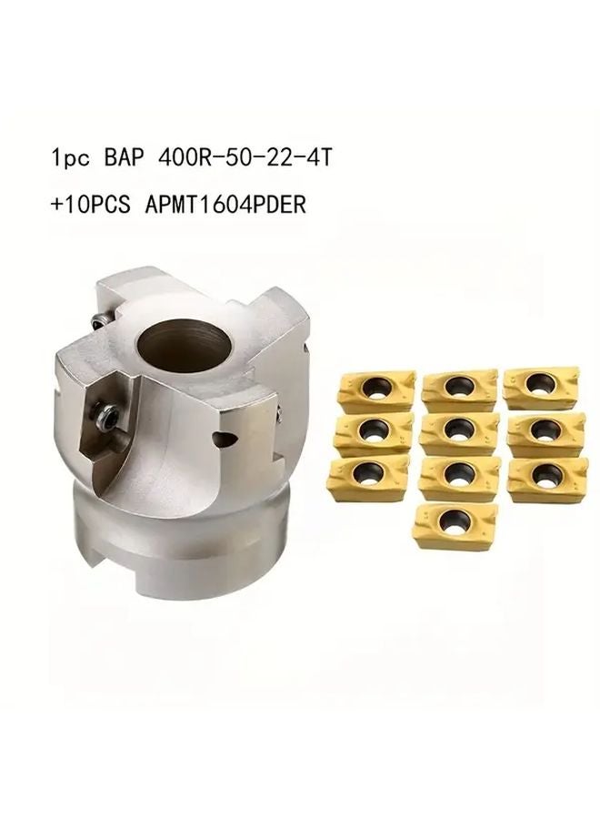 BAP 400R 50 22 4T End Mill With 10 APMT1604PDER Inserts 1PC Set - Image 1