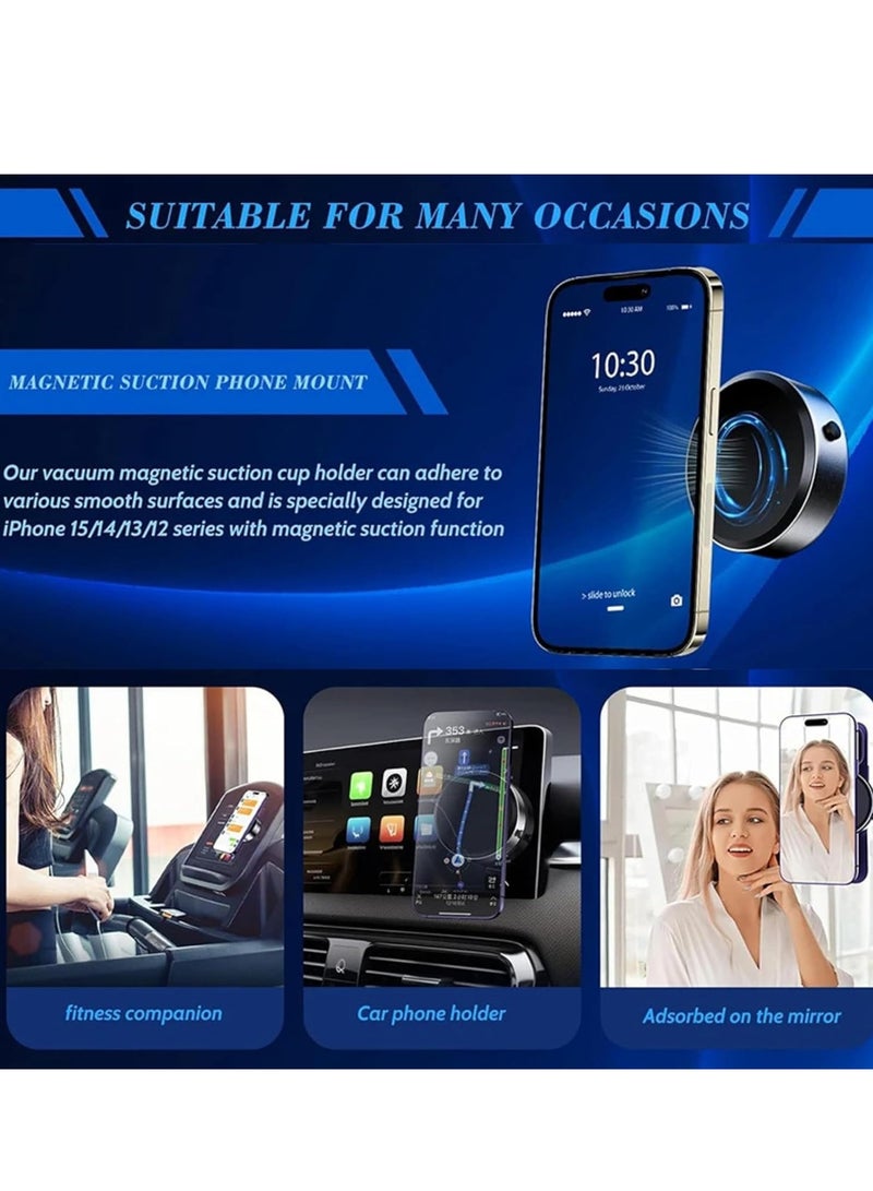 ELTRAZONE Magnetic Suction Phone Holder – Intelligent Car Mount with 360° Magnetic Grip (Black) - Image 2