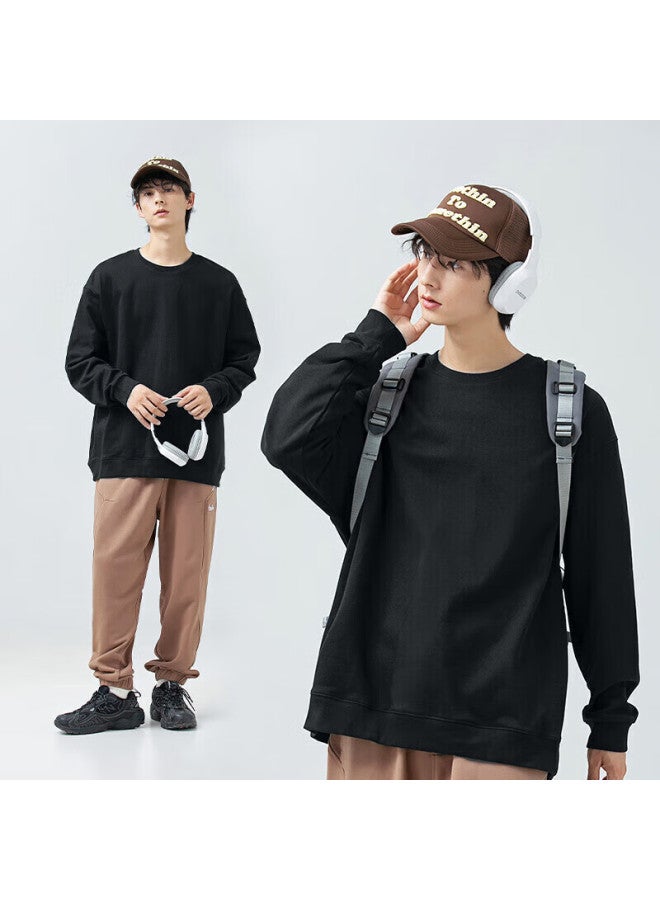 Geniolamode Men's Spring And Autumn Round Neck Simple Loose Youth Hoodie Men's Fashion White L - Image 2