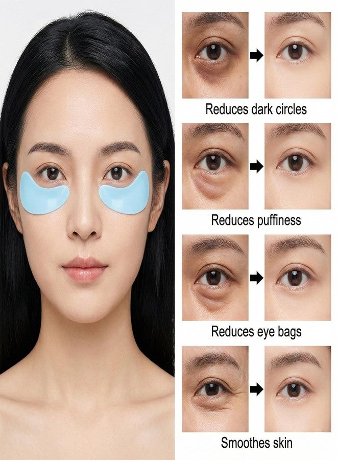 Skrfren 10PCS Under Eye Patches Silicone, Reusable Eye Patches Silicone Patch Under Eyes Mask Reusable Overnight with Metal Eyes Cream Applicator, Tin Case for Dark Circles and Puffiness Effect to Fine Lines - Image 3