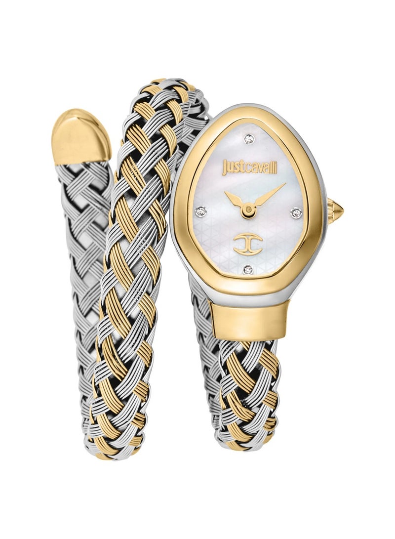 Just Cavalli Women’s Analog Quartz Silver & Gold Stainless Steel Watch JC1L264M0055 - Image 1