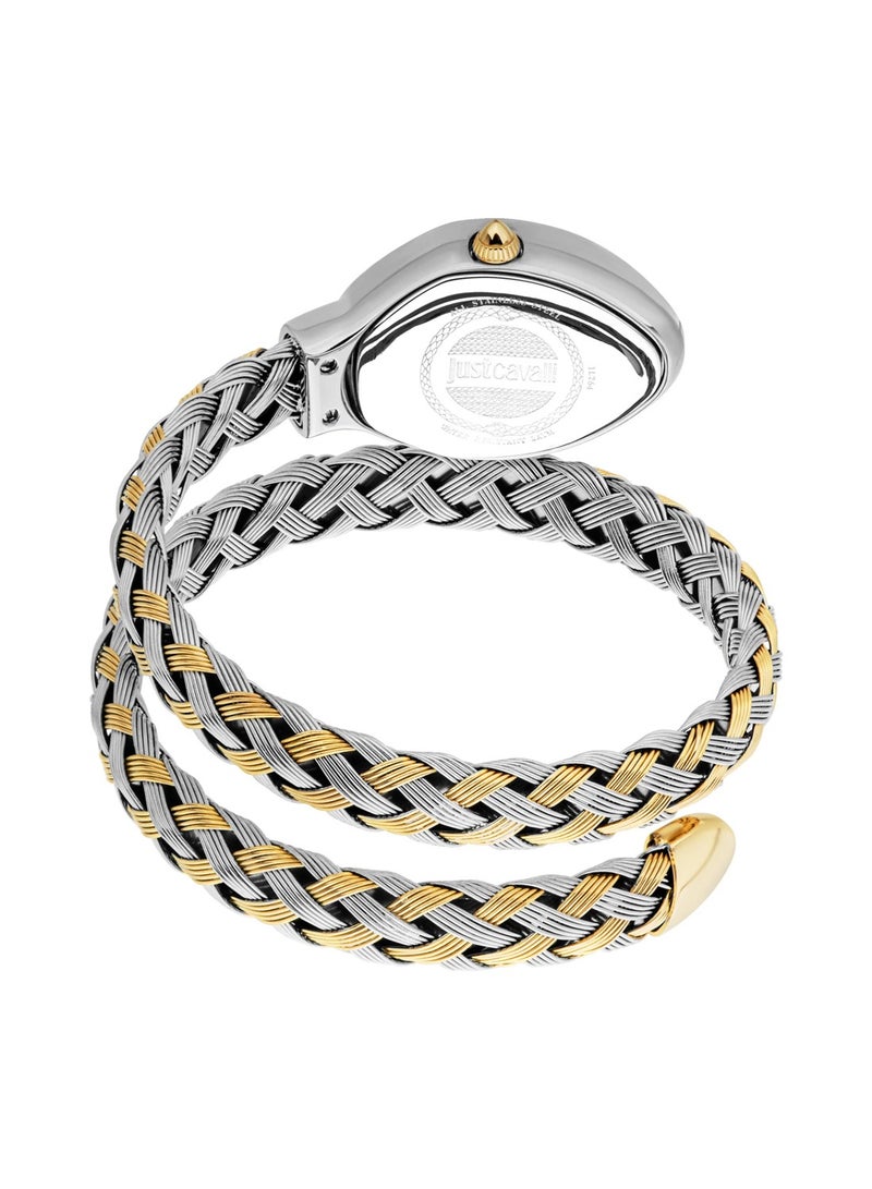 Just Cavalli Women’s Analog Quartz Silver & Gold Stainless Steel Watch JC1L264M0055 - Image 3