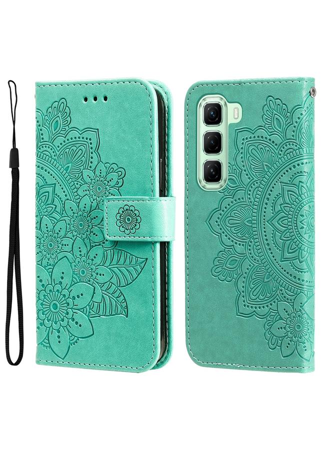 S-TOP Case For Infinix Hot 50 5G Seven-petal Flowers Embossing Leather Phone Case - Image 1