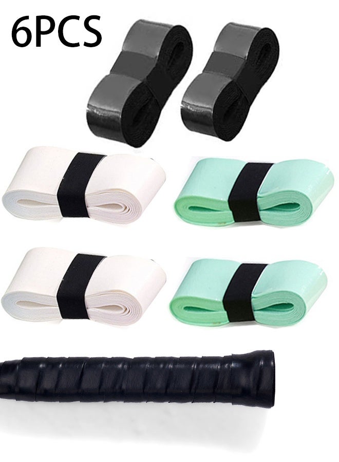 KANGLI 6 Pcs Tennis & Badminton Racket Grip Tape, Absorbent Dry Feel Badminton Racket Grip Tape Overgrip Replacement for Squash Baseball Bat Softball Bat (3Colors) - Image 1