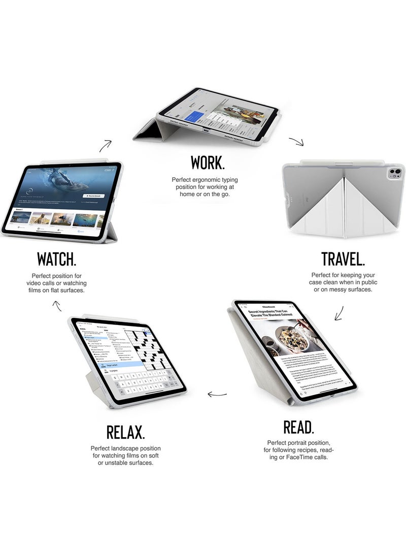 Pipetto Origami No3 Pencil Case for Apple iPad Pro 13 inch Case (2024) M4 Smart Cover with 5 in 1 Stand - White - Image 2