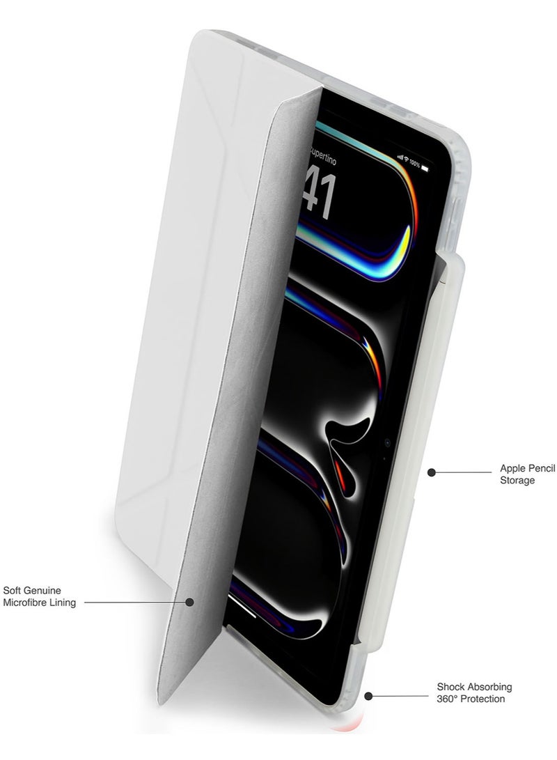 Pipetto Origami No3 Pencil Case for Apple iPad Pro 13 inch Case (2024) M4 Smart Cover with 5 in 1 Stand - White - Image 3