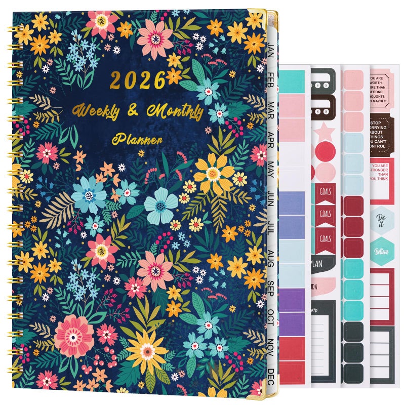 VinTS 2026 Planner,8.5x11 Large Weekly Monthly Planner,Jan 2026 - Dec 2026, Hardcover Planning Agenda book with stickers, bookmarks, pocket for Women Office Home - Image 1