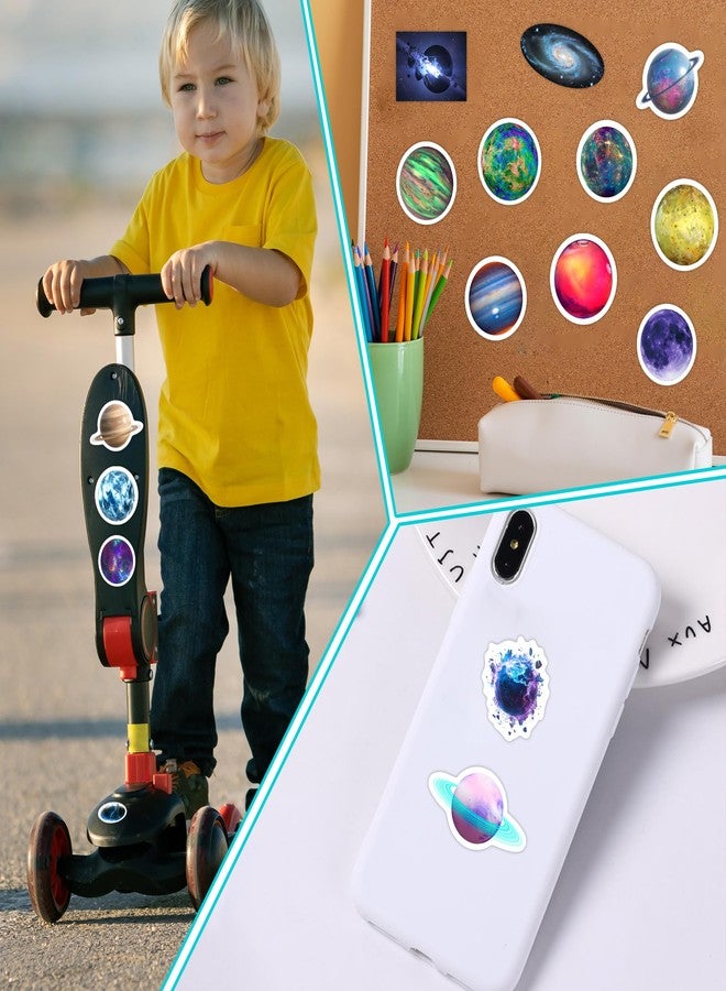 Robmoda مجموعة ملصقات روبماودا لزجاجات المياه للأطفال، 55 قطعة، بتصميم كواكب المجموعة الشمسية، ملصقات فينيل مقاومة للماء، مناسبة لأجهزة الكمبيوتر المحمولة وحافظات الهواتف، ملصقات كواكب ملونة للمراهقين - Image 3